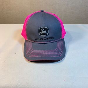 JOHN DEERE Women Tractor Girl Hot Pink Snapback Mesh Trucker Baseball Cap Hat